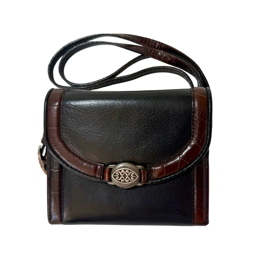 Vintage BRIGHTON Convertible Wallet Purse Shoulder Crossbody Strap Leather Bag
